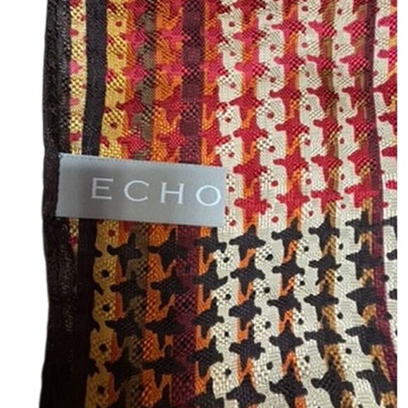 "Echo" 100% Silk Scarf Multicolor Earth Tones Designer Unisex Lightweight Rustic - Picture 6 of 9